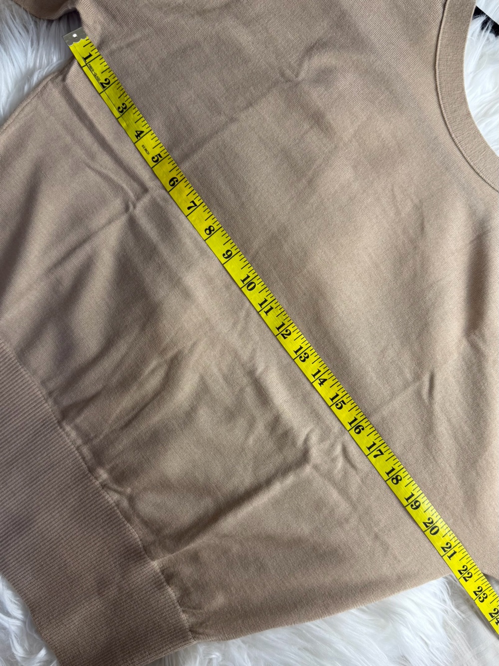 Banana Republic 100% Extra Fine Merino Wool Backless Sweater Camel M - Picture 9 of 11